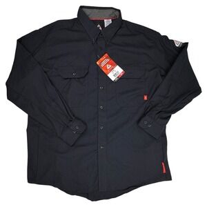 Bulwark iQ Series Comfort Woven Lightweight FR Shirt Mens 2XL Navy CAT2 2112 NWT